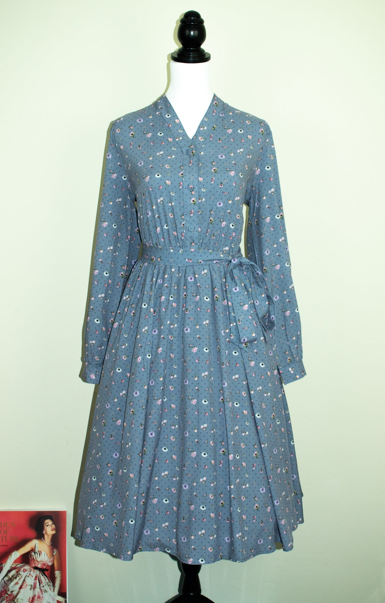 Lindy Bop 'Ivory' Pressed Floral Vintage Shirt Dress