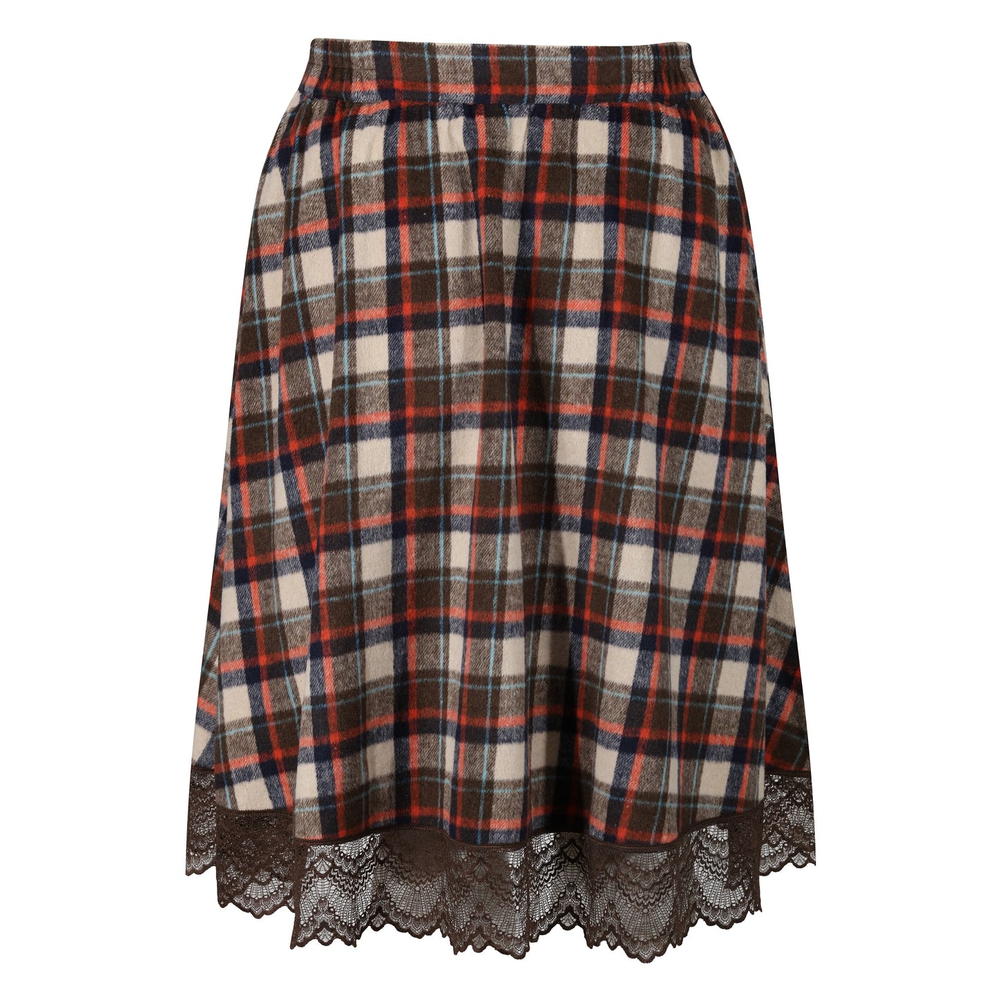 Plus-Size-Tartan-Checkered-Flannel-Swing-Skirt